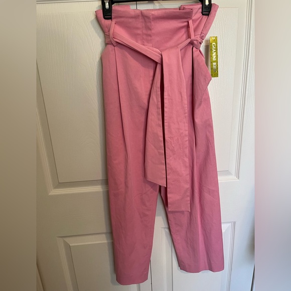Gianni Bini Pink Cara High Waist Pleat Pants Size 4 Belt NWT MSRP $139 - Picture 6 of 10